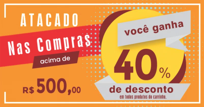 Compre R$ 500,00 e pague R$ 300,00