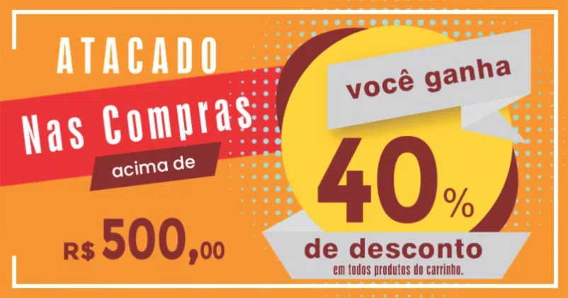 Compre R$ 500,00 e pague R$ 300,00