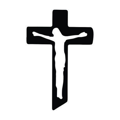 Adesivo Recortado para Carro - Crucifixo com Cristo -