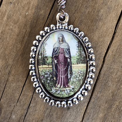 CHAVEIRO DEZENA HEMATITA NOSSA SENHORA DAS LÁGRIMAS -