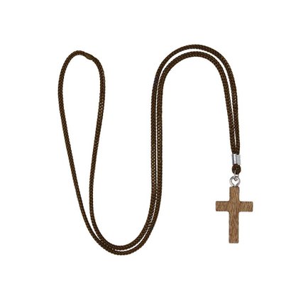 Colar - Crucifixo de Madeira -