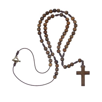 Colar - Terço no Cordão Imbuia - 33,5 cm com fecho -