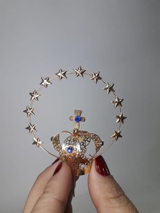 Coroa Resplendor Dourada 4 cm - Para Imagem de 25 cm -