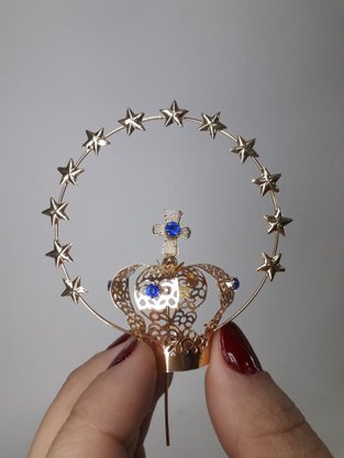 Coroa Resplendor Dourada 4 cm - Para Imagem de 25 cm -