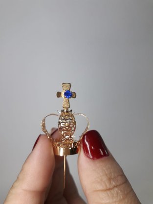 Coroa Simples Dourada 3,5 cm - Para Imagem de 20 cm -