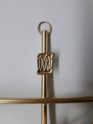 Crucifixo de Metal Estilizado 28 x 19 cm - Barra Redonda