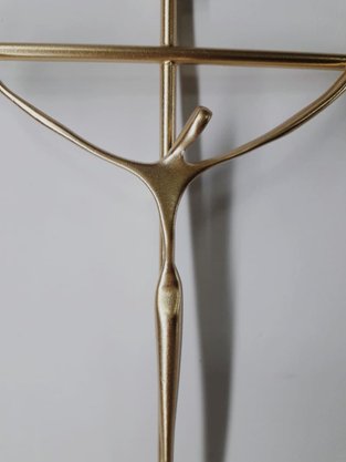 Crucifixo de Metal Estilizado 28 x 19 cm - Barra Redonda