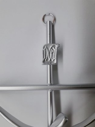 Crucifixo de Metal Estilizado 28 x 19 cm - Barra Redonda