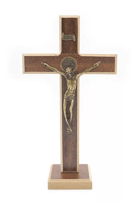 Crucifixo de Mesa - Cristo com São Bento -