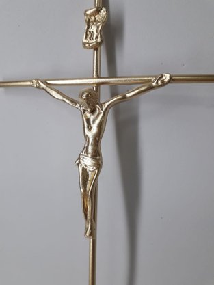 Crucifixo Metal 19 x 10 - Barra Redonda