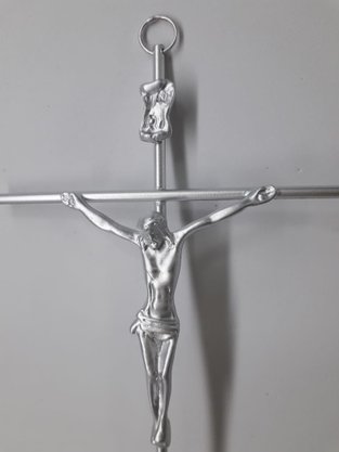 Crucifixo Metal 19 x 10 - Barra Redonda