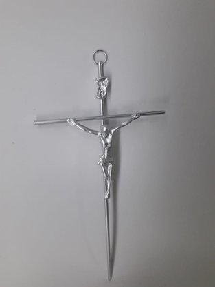 Crucifixo Metal 19 x 10 - Barra Redonda