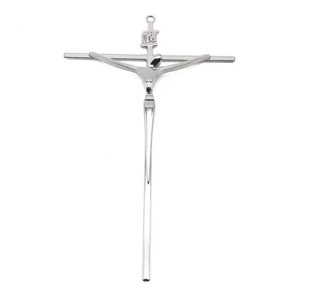Crucifixo Metal Estilizado 21 x 13 cm - Barra Quadrada