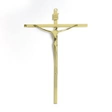 Crucifixo Metal Estilizado 31 x 20 cm - Barra Chata -