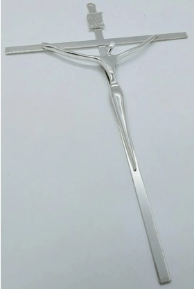 Crucifixo Metal Estilizado 31 x 20 cm - Barra Chata -