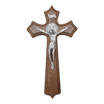 Crucifixo Moldado para Parede 25 cm - Prata Velha -