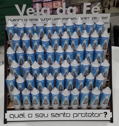 Expositor em MDF para 60 unidades de Velas da Fé -