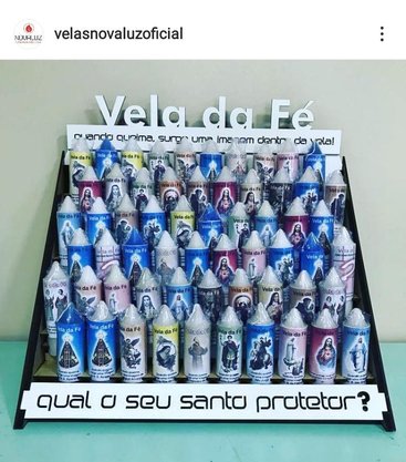 Expositor em MDF para 60 unidades de Velas da Fé -