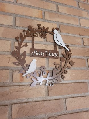 Guirlanda Decorativa Pássaro Bem Vindo - 30 CM