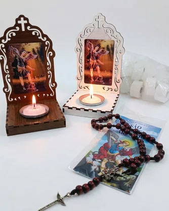 Kit de Quaresma de São Miguel - Oratório,40 velas e terço