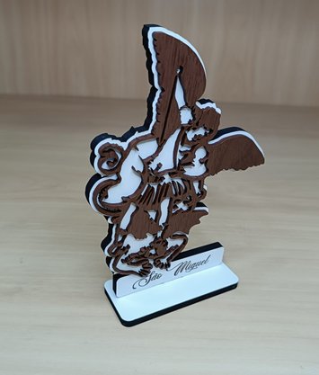 Pedestal de Mesa São Miguel Arcanjo 16 cm - MDF