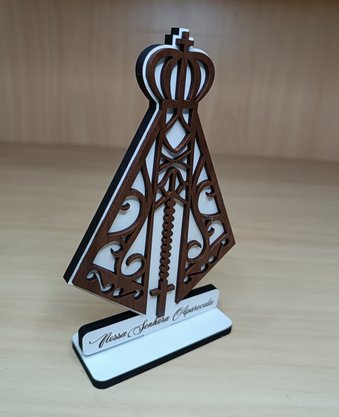 Pedestal com Base Nossa Senhora Aparecida 16 cm MDF -
