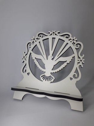 Porta Bíblia Pequena em MDF - Divino Espírito Santo -