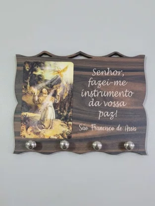 Porta Chaves com Imagem 3D - São Francisco de Assis -