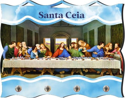 Porta Chaves com Imagem Fotográfica - Santa Ceia -