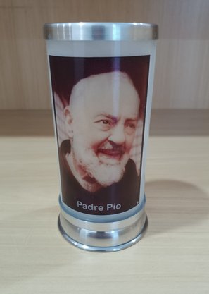 Porta Vela  com Imagem Colorida - São Padre Pio -