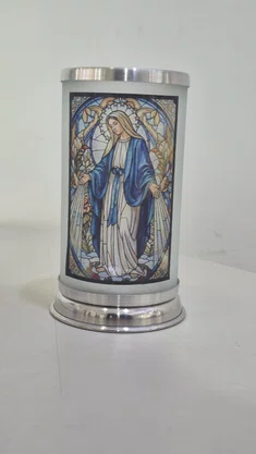 Porta Vela com Imagem Colorida Vitral - N. S. das Graças