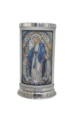 Porta Vela com Imagem Colorida Vitral - N. S. das Graças