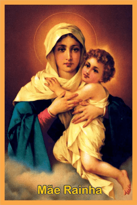 Porta Vela  com Imagem Colorida - Mãe Rainha -