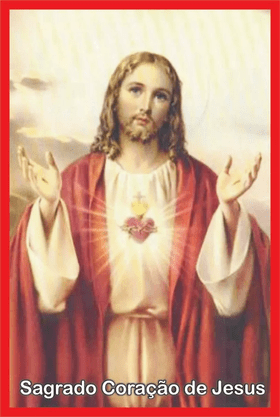 Porta Vela  com Imagem Colorida - Sagrado Coração de Jesus -