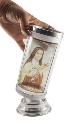 Porta Vela  com Imagem Colorida - Santa Terezinha -