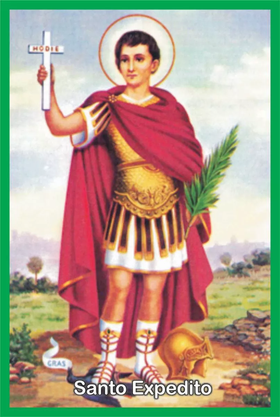 Porta Vela  com Imagem Colorida - Santo Expedito -
