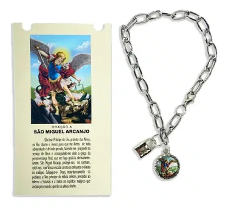 Pulseira  Cadeado São Miguel Arcanjo Consagração Santo
