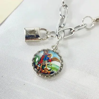 Pulseira  Cadeado São Miguel Arcanjo Consagração Santo