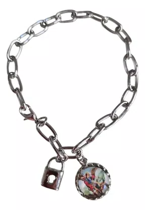 Pulseira  Cadeado São Miguel Arcanjo Consagração Santo