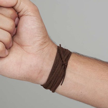 Pulseira em Couro - Jovem Cristão Cruz - Vazada -