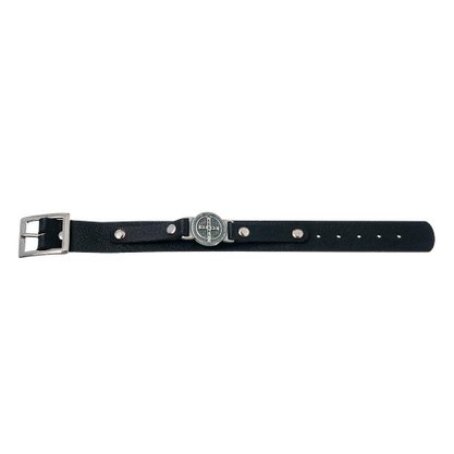 Pulseira em Couro Preta - São Bento -