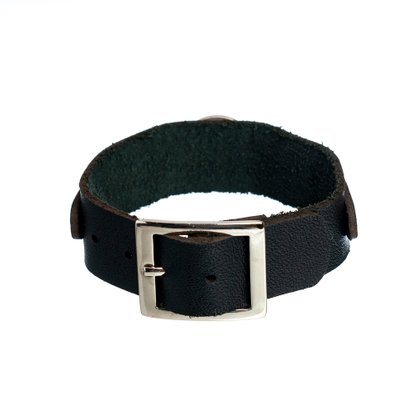 Pulseira em Couro Preta - São Bento -