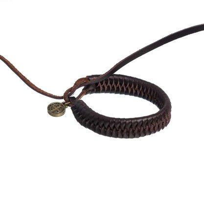 Pulseira em  Couro - Trançada São Bento -