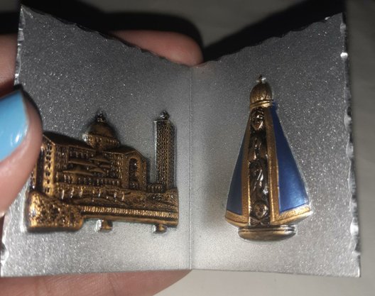 Quadrinho Livro Estampado "N. S. Aparecida "- Borda Frisada -