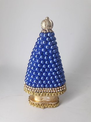 Santa com Pérolas - 10 cm - N. S. Aparecida - Imagem Preta -