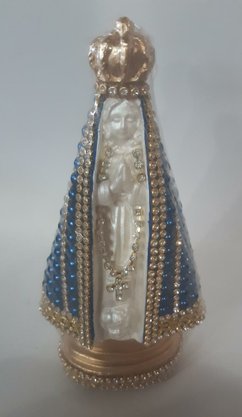 Santa com Pérolas - 15 cm - N. S. Aparecida - Imagem Branca -