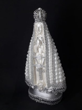 Santa com Pérolas - 20 cm - N. S. Aparecida - Imagem Branca -