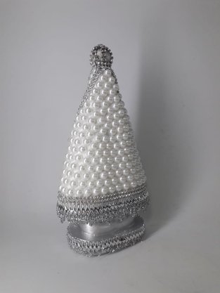 Santa com Pérolas - 20 cm - N. S. Aparecida - Imagem Branca -