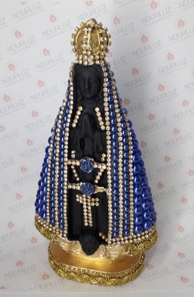 Santa com Pérolas - 20 cm - N. S. Aparecida - Imagem Preta -