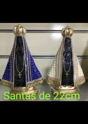 Santa com Pérolas - 22 cm - N. S. Aparecida - Imagem Branca -